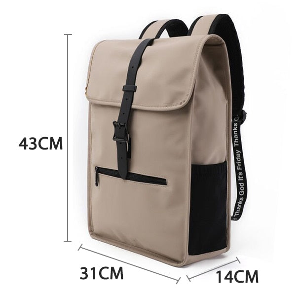 TINYAT New Men&#39;s Leather Backpack laptop Backpack for 14 15  inch Waterproof Travel Backpack for School Hiking Finshing Backpack