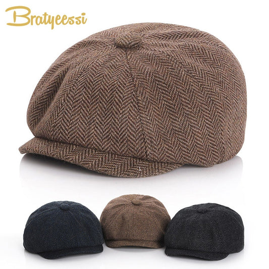 New Baby Hat for Boys Vintage Newsboy Kids Cap Baby Boys Hat Autumn Winter Baby Cap for Boy Children Hats 52/54