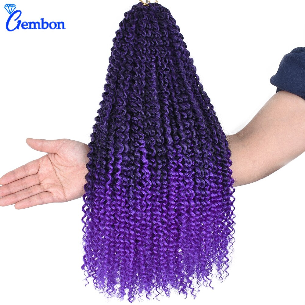 Crochet Braids Synthetic 18 inch Crochet Hair For African Braids Braids Twist Hair Purple Ombre Brown Wig