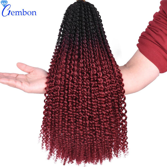 Crochet Braids Synthetic 18 inch Crochet Hair For African Braids Braids Twist Hair Purple Ombre Brown Wig