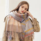 Winter 100% Wool Scarf for Women Neck Warmer Cashmere Shawls and Wraps Echarpe Pashmina Ladies Plaid Wool Scarves Foulard Femme