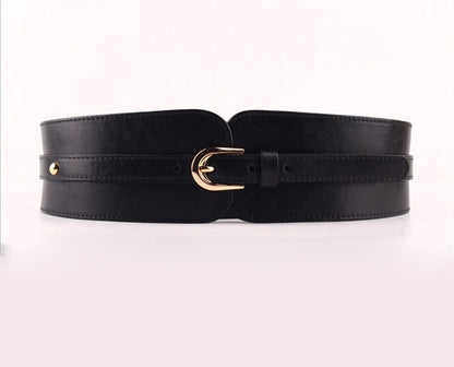 Ceinture femme élégante Cowskin Wide Belt For Women High Quality Ceinture Femme Elastic Waistband Female Vintage Genuine Leather Belt Buckles