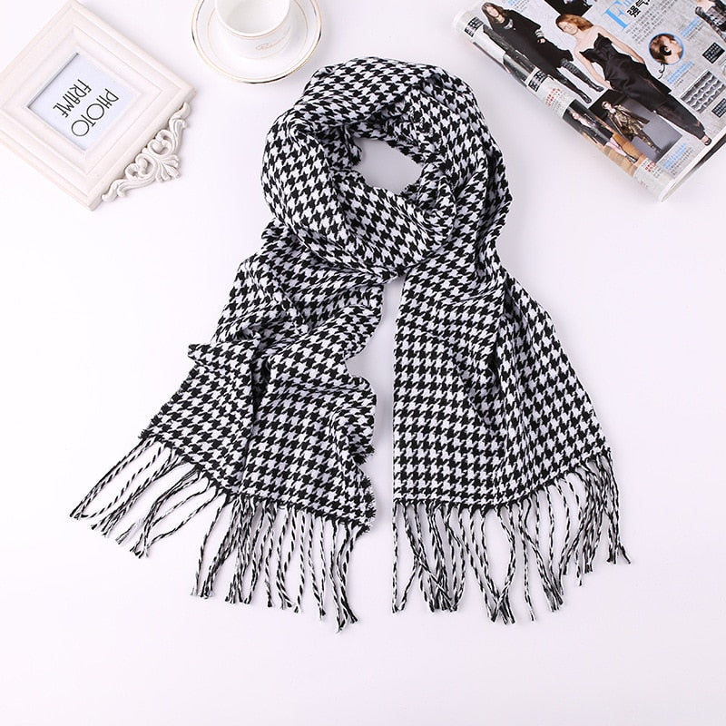 Luxury Brand Men&#39;s Winter Plaid Scarf Warm Women Cashmere Shawls Scarves Casual Tassel Scarfs Man Business Scarf Pashmina