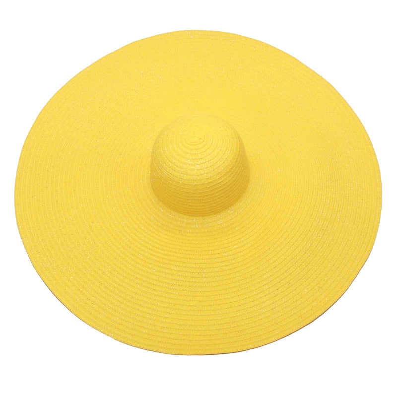 foldable women oversized hat 70cm diameter large brim summer sun beach hats wholesale