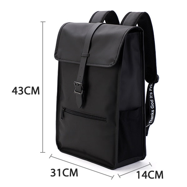 TINYAT New Men&#39;s Leather Backpack laptop Backpack for 14 15  inch Waterproof Travel Backpack for School Hiking Finshing Backpack