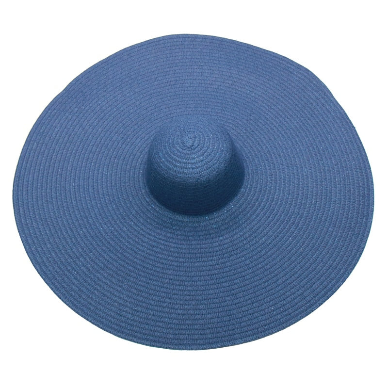 foldable women oversized hat 70cm diameter large brim summer sun beach hats wholesale