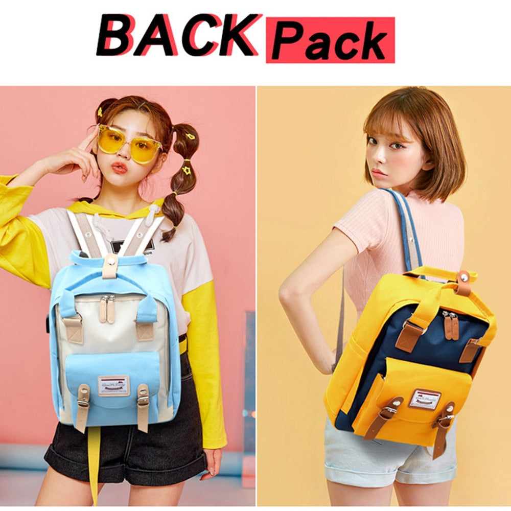 Usb Women Backpack Big  School Bag Laptop Waterproof Oxford Travel Backpack For Teenage Girls Large Capacity Bagpack Sac A Dos