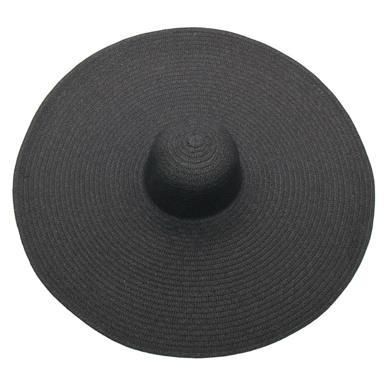 foldable women oversized hat 70cm diameter large brim summer sun beach hats wholesale