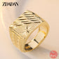 ZDADAN 18K Gold Ring For Men Open Rings Wedding Jewelry Accessories Wholesale