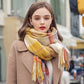 Winter 100% Wool Scarf for Women Neck Warmer Cashmere Shawls and Wraps Echarpe Pashmina Ladies Plaid Wool Scarves Foulard Femme