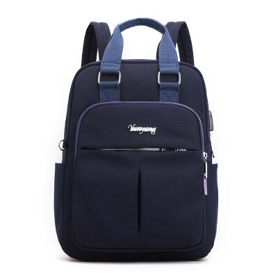 Top-Handle USB Charging Women Backpack Large Capacity Casual Travel Rucksack Preppy Student School Bag 14 inch Laptop Backpack