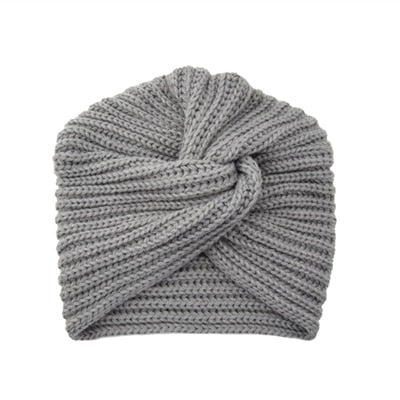 Women&#39;s Knitted Turban Hat Bohemia Cashmere Cross Wrap Head Lndian  Wool   Bonnet Turbante Cap