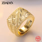 ZDADAN 18K Gold Ring For Men Open Rings Wedding Jewelry Accessories Wholesale