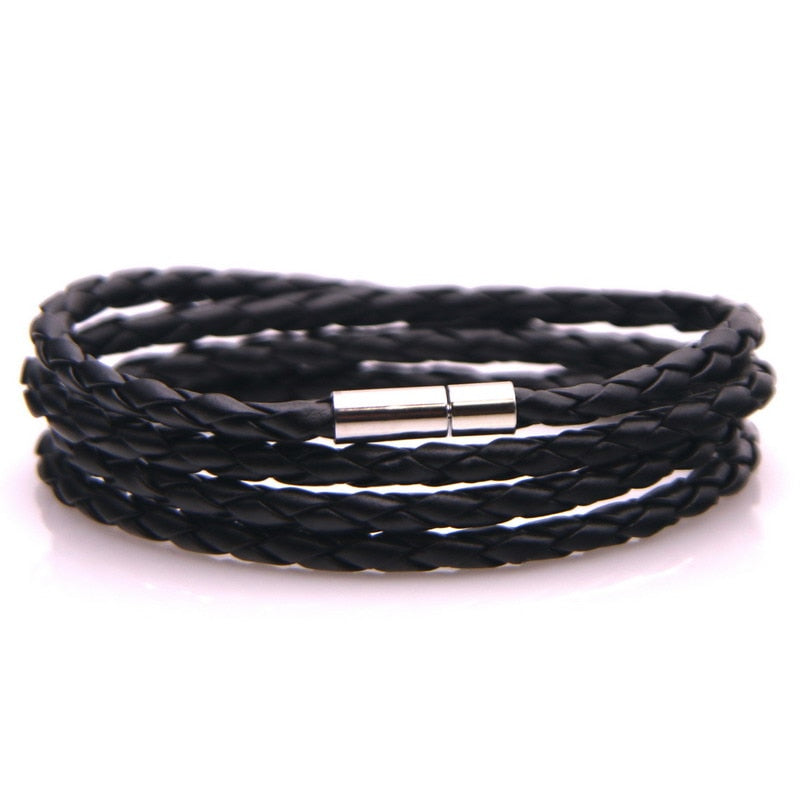 New 2021 High Quality Lucky Vintage Men's Leather Bracelet Black/Brown Charm Multilayer Braided Women Pulseira Masculina