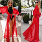 Summer Fashionable Women&#39;s Cover Up Wrap Beachwear Long Dress Chiffon Kimono Beach Cardigan Bikini