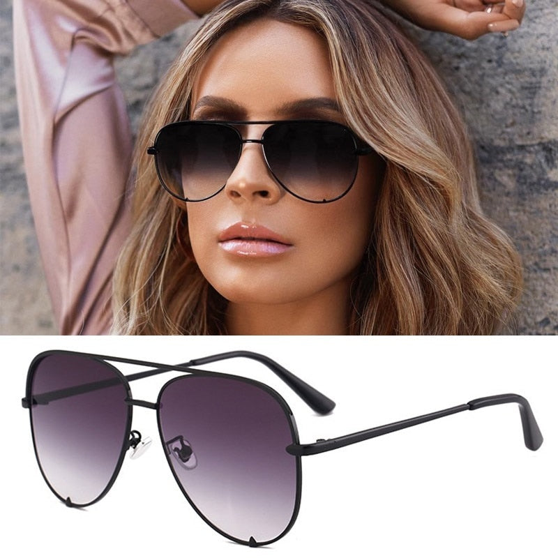 New Brand Designer Fashion Sunglasses Women&#39;s Oversized Pilot Sun glasses For Women Luxury Shades 2019 New Lunettes Femme UV400