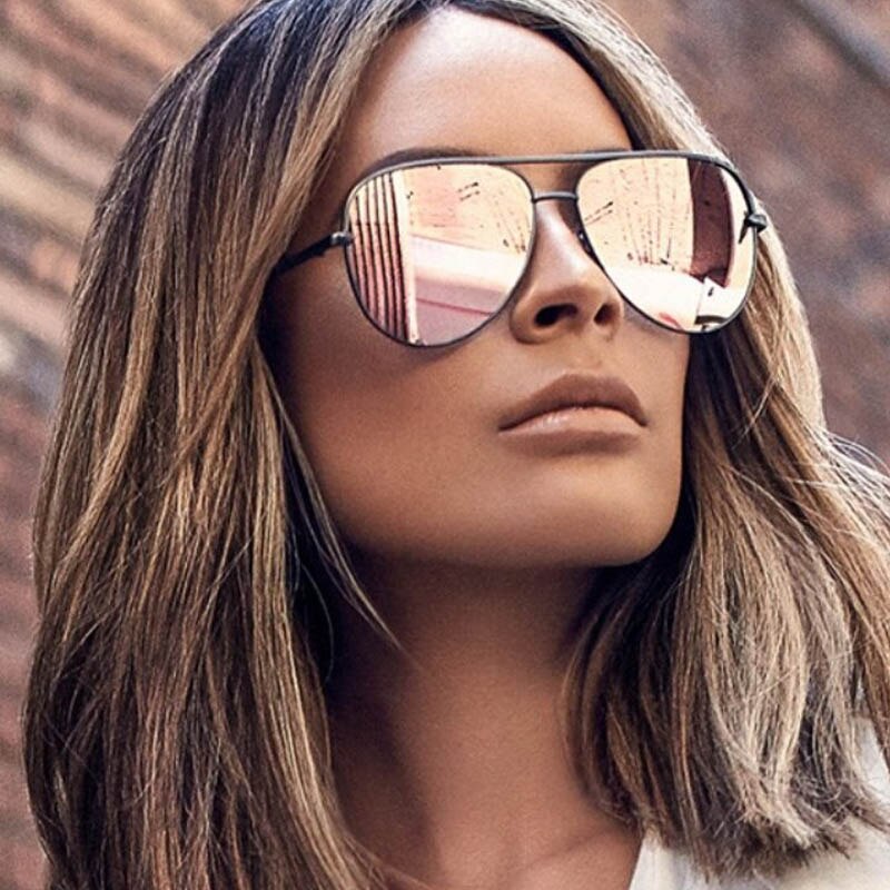 New Brand Designer Fashion Sunglasses Women&#39;s Oversized Pilot Sun glasses For Women Luxury Shades 2019 New Lunettes Femme UV400