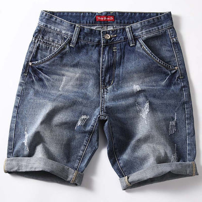 Classic Denim Shorts Men 2022 Summer Fashion Casual Slim Fit Ripped Blue Short Jeans Male Brand Clothes2