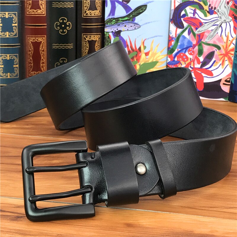 Super Wide 4.3CM Double Pin Belt Buckle 130CM-135CM Long Belt Luxury Thick Leather Belt Men Ceinture Homme Jeans Belt  MBT0018