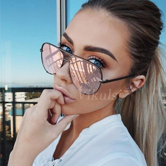 New Brand Designer Fashion Sunglasses Women&#39;s Oversized Pilot Sun glasses For Women Luxury Shades 2019 New Lunettes Femme UV400