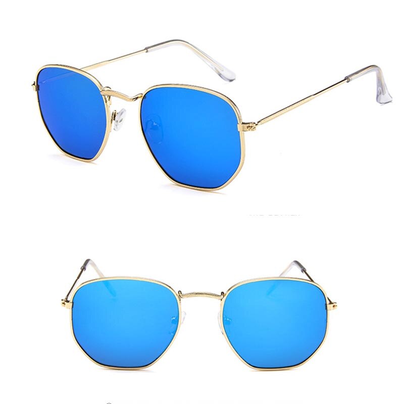 RBROVO-gafas De Sol poligonales para hombre y mujer, lentes De Sol De Metal Retro De lujo, espejo Vintage, UV400, para verano, 2023