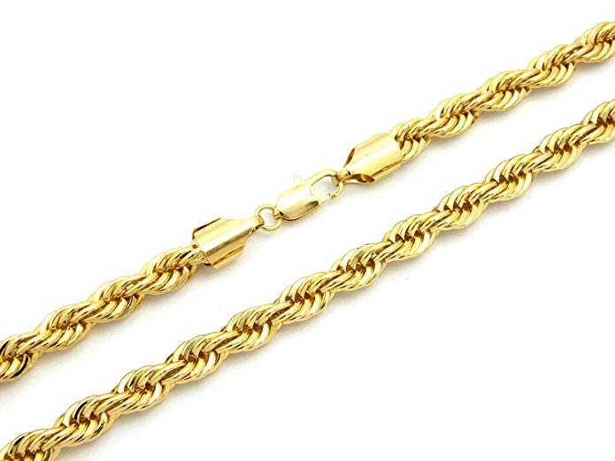 Super Collier Plaqué or jaune 18 kt Mailles Torsadé