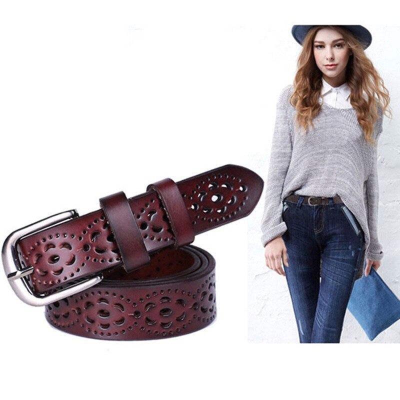 New Women Fashion Wide Genuine Leather Belt Woman Without Drilling Luxury Jeans Belts Female Top Quality Straps Ceinture Femme