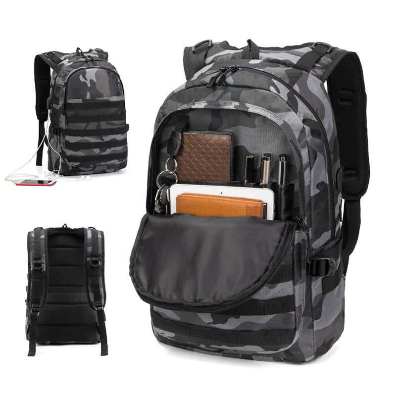 Men Backpack Men Laptop Bag Military Tactical Backpack Student Schoolbag Camouflage Travel Canvas Knapsack Pack