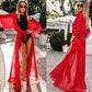 Summer Fashionable Women&#39;s Cover Up Wrap Beachwear Long Dress Chiffon Kimono Beach Cardigan Bikini