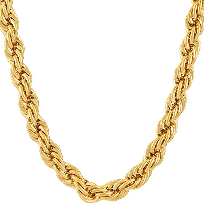 Super Collier Plaqué or jaune 18 kt Mailles Torsadé