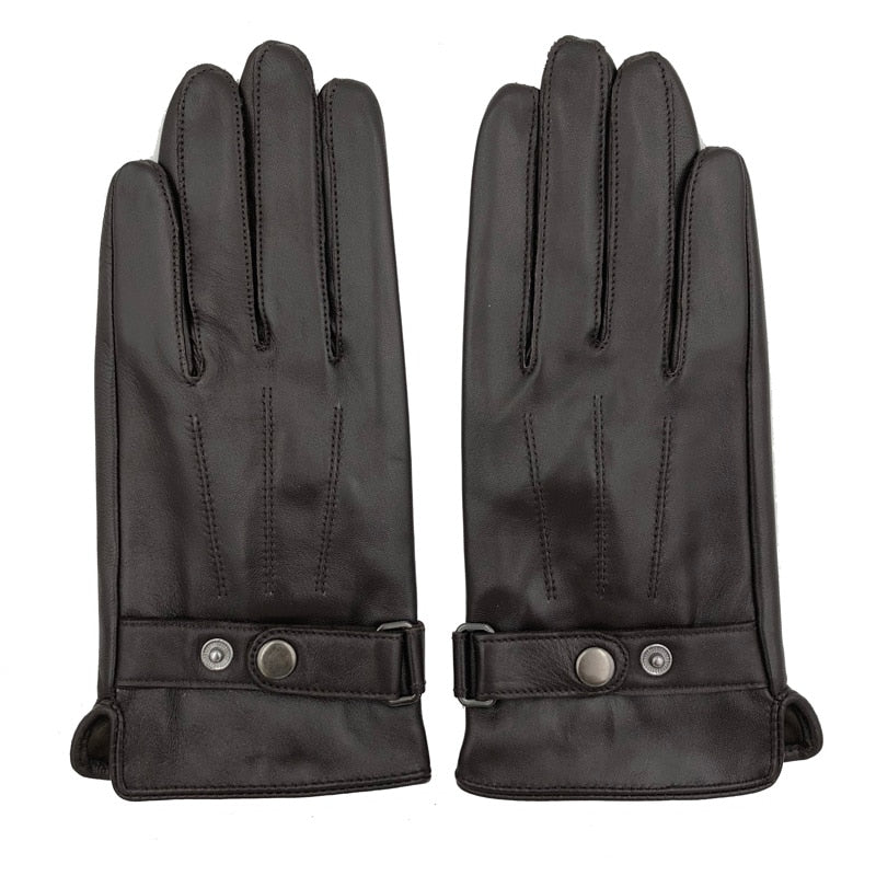 YY8597 Spring/Winter Real Leather Short Gloves For Men Male Thin/Thick Black/Brown Touched Screen Gant Gym Luvas Driving Mittens