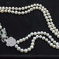 set 2rows freshwater pearl white near round 8-9mm 17-19inch necklace bracelet FPPJ  green zircon clasp