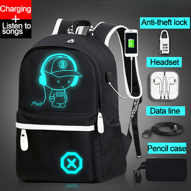 Children Backpack School Bags For Boy Girls Anime Luminous School Backpack Kids Waterproof Book Bag USB Charging SchoolBag Gift