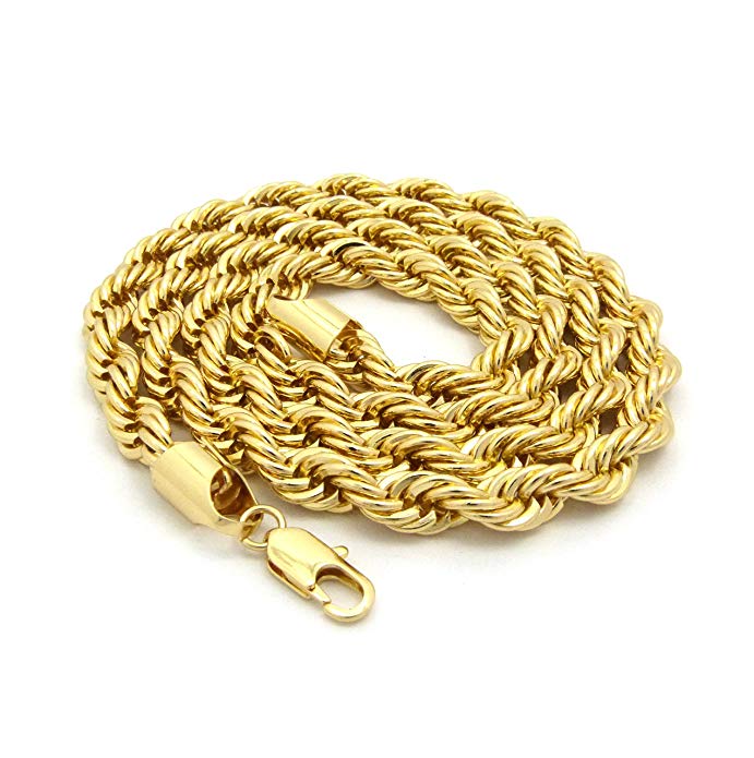 Super Collier Plaqué or jaune 18 kt Mailles Torsadé