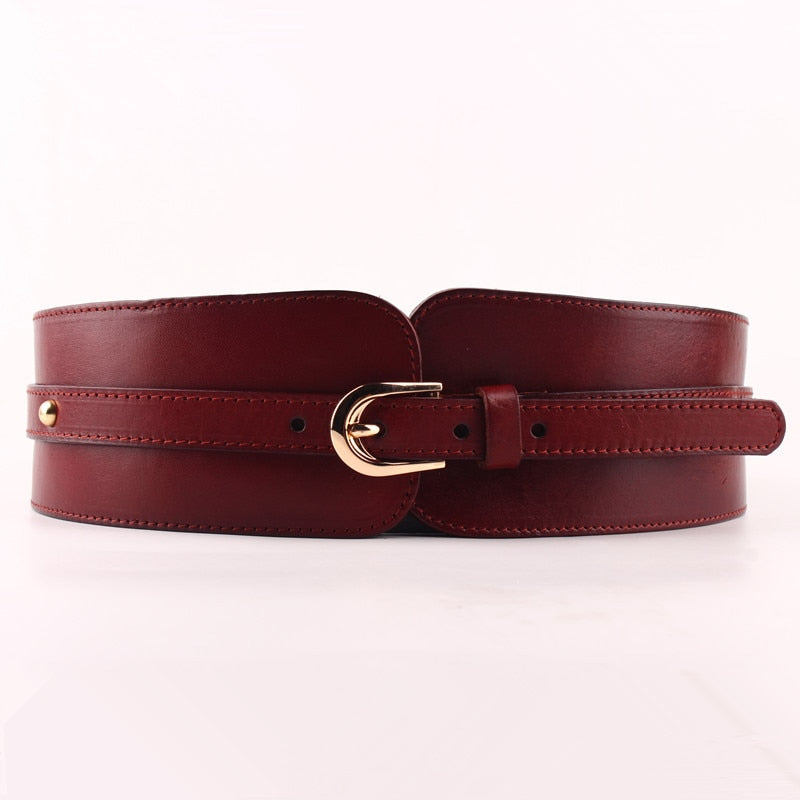 Ceinture femme élégante Cowskin Wide Belt For Women High Quality Ceinture Femme Elastic Waistband Female Vintage Genuine Leather Belt Buckles