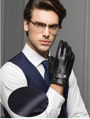 YY8597 Spring/Winter Real Leather Short Gloves For Men Male Thin/Thick Black/Brown Touched Screen Gant Gym Luvas Driving Mittens