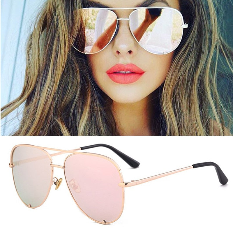 New Brand Designer Fashion Sunglasses Women&#39;s Oversized Pilot Sun glasses For Women Luxury Shades 2019 New Lunettes Femme UV400