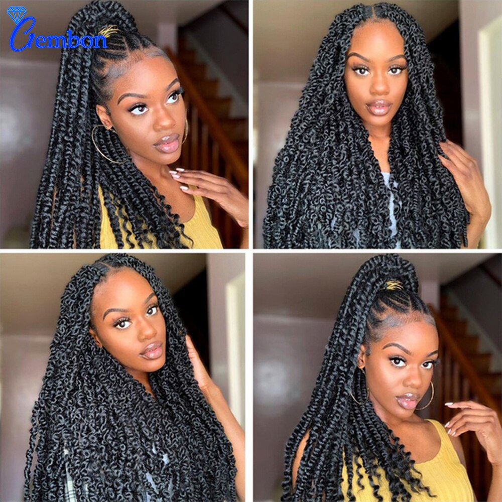 Crochet Braids Synthetic 18 inch Crochet Hair For African Braids Braids Twist Hair Purple Ombre Brown Wig