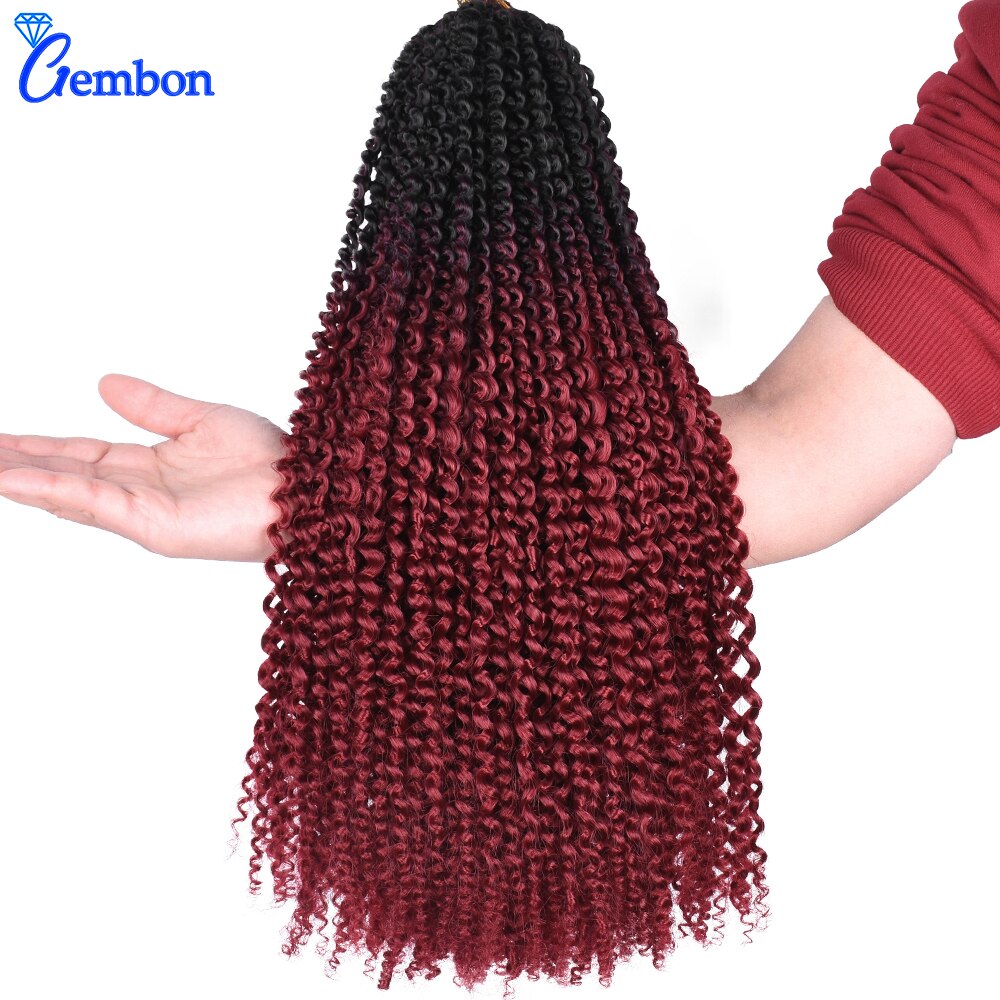 Crochet Braids Synthetic 18 inch Crochet Hair For African Braids Braids Twist Hair Purple Ombre Brown Wig