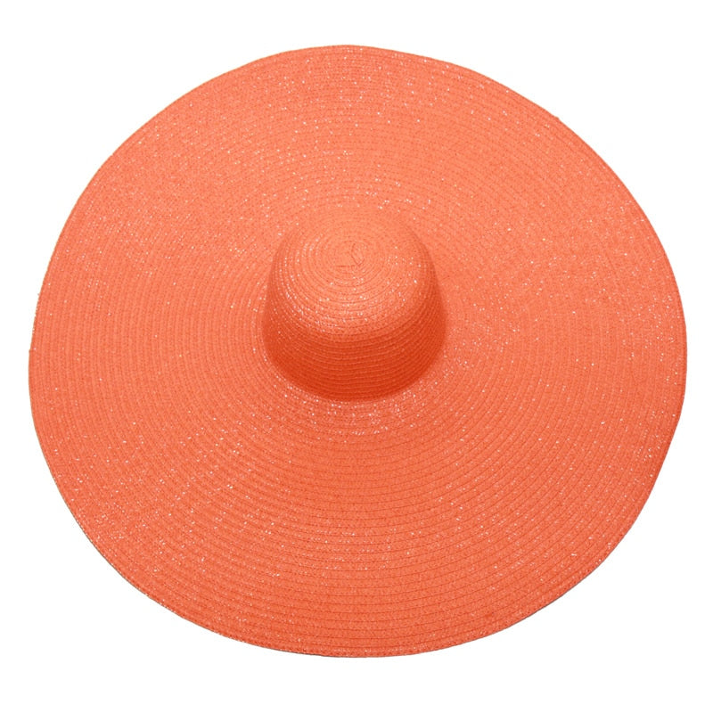 foldable women oversized hat 70cm diameter large brim summer sun beach hats wholesale