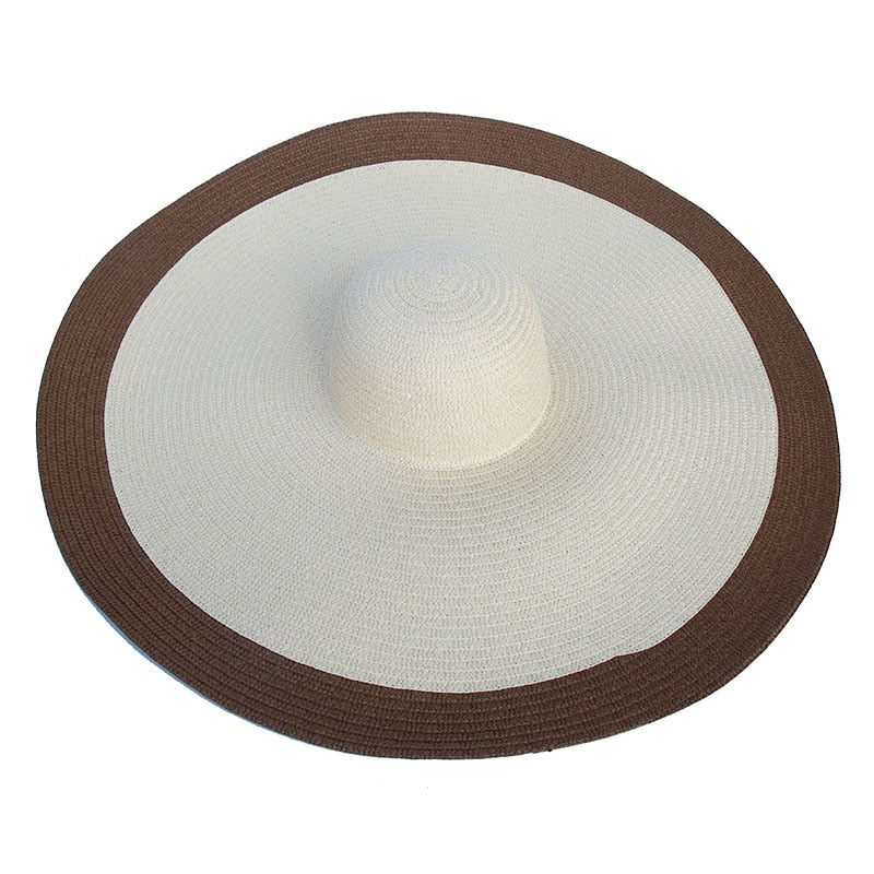 foldable women oversized hat 70cm diameter large brim summer sun beach hats wholesale