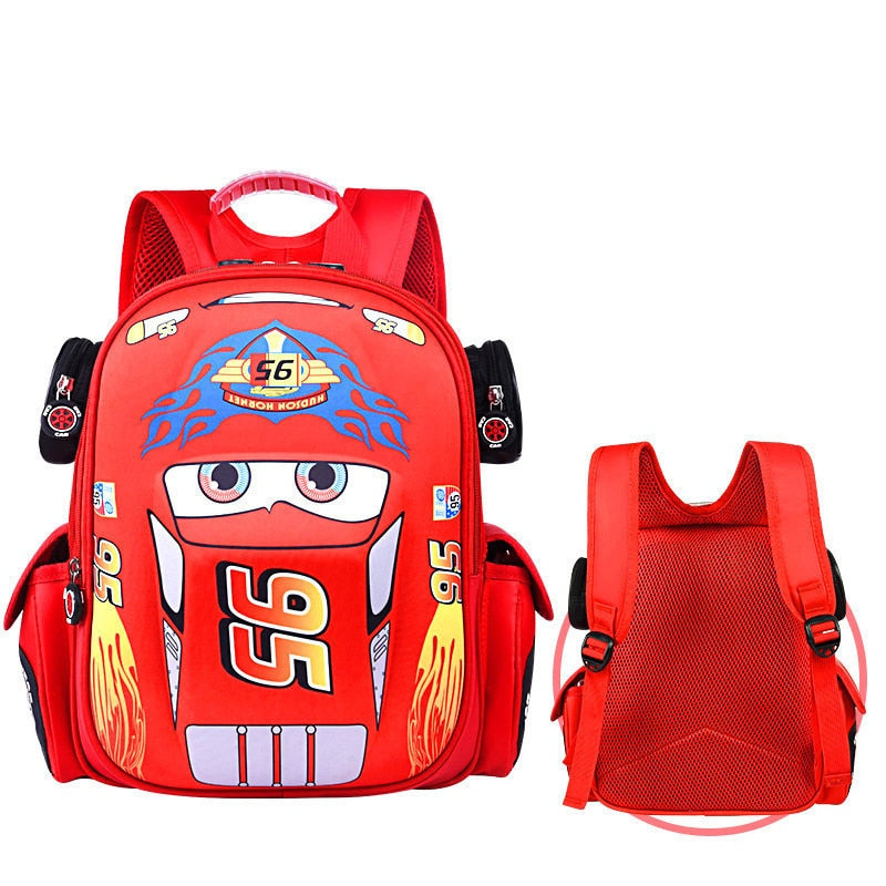 Lightning McQueen Cartoon 3D Car School Bags Boys Primary School Backpack Kids Kindergarten Schoolbags Mochila Infantil