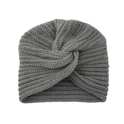 Women&#39;s Knitted Turban Hat Bohemia Cashmere Cross Wrap Head Lndian  Wool   Bonnet Turbante Cap