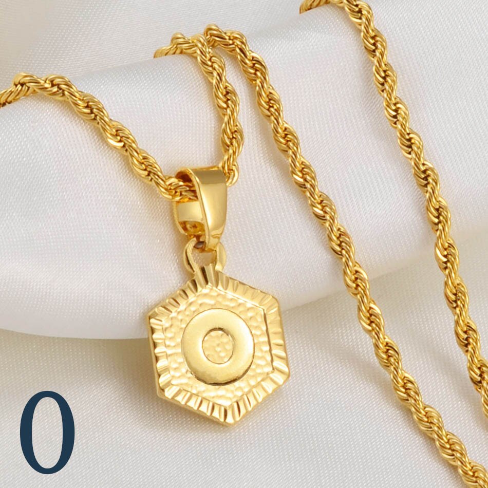 Anniyo A-Z Letters Necklaces Women Men English Initial Alphabet Charm Pendant Rope Chain Jewelry African Wedding Gift #114006B