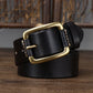Vintage Leather Belts Brass Buckles Men Belt Ceinture Homme Retro Mens Cowskin Belts Pin Buckle