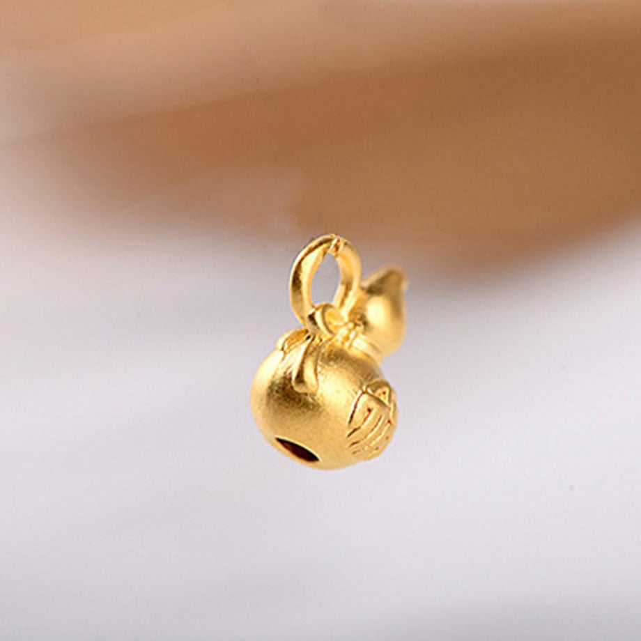 NYMPH 100% 18K AU750 Gold Necklace Chain Lovely Gourd for Women Party Fine Jewelry Gift Real 24K 999 Yellow Gold Pendant X531