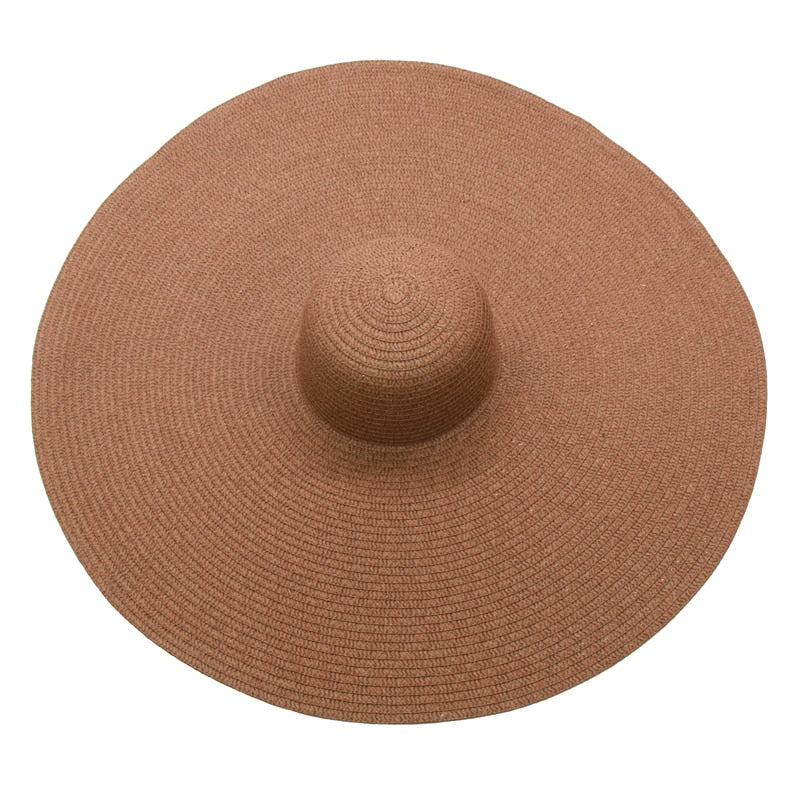 foldable women oversized hat 70cm diameter large brim summer sun beach hats wholesale