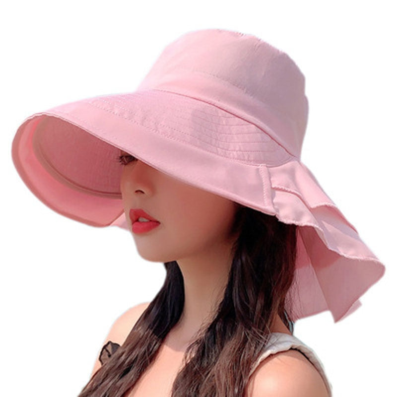 New Women&#39;s Summer Sun Hat With Neck Protector And Sunshade For Outdoor Cycling Trip Big-Brimmed Fisherman&#39;s Hat