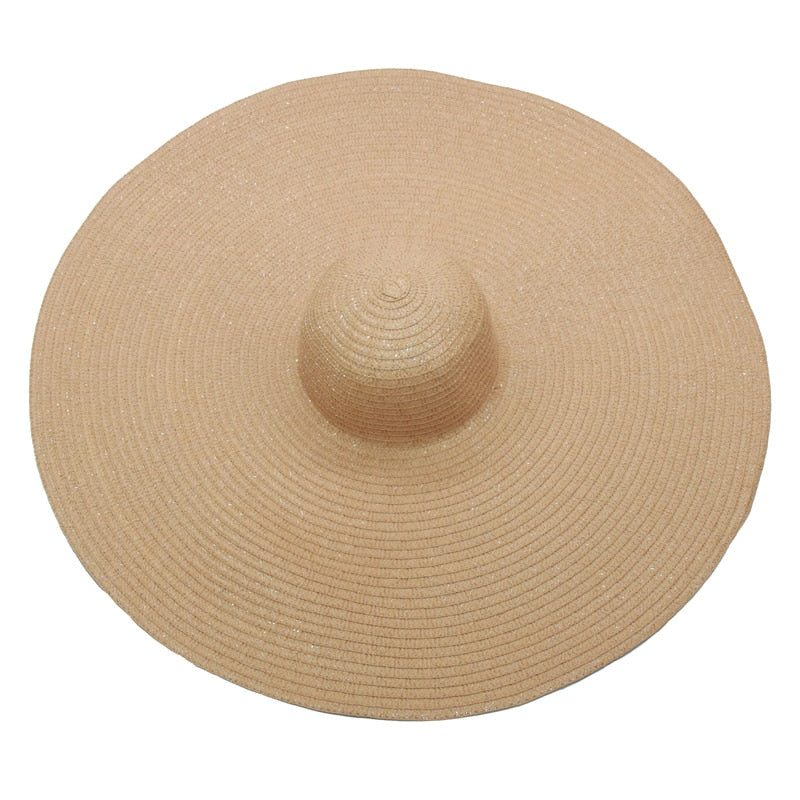 foldable women oversized hat 70cm diameter large brim summer sun beach hats wholesale