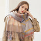 Winter 100% Wool Scarf for Women Neck Warmer Cashmere Shawls and Wraps Echarpe Pashmina Ladies Plaid Wool Scarves Foulard Femme